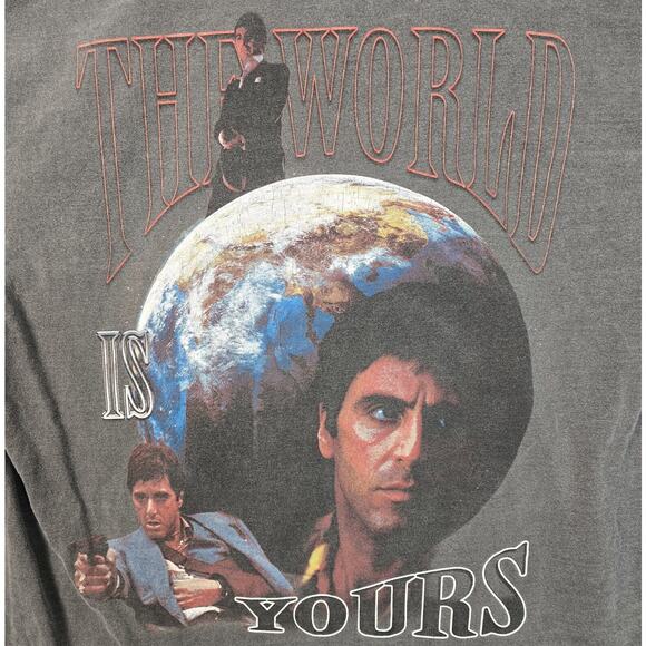 Scarface Shoe Palace The World Is Yours Shirt Large Movie Vintage Rap Tee Style - Picture 7 of 8